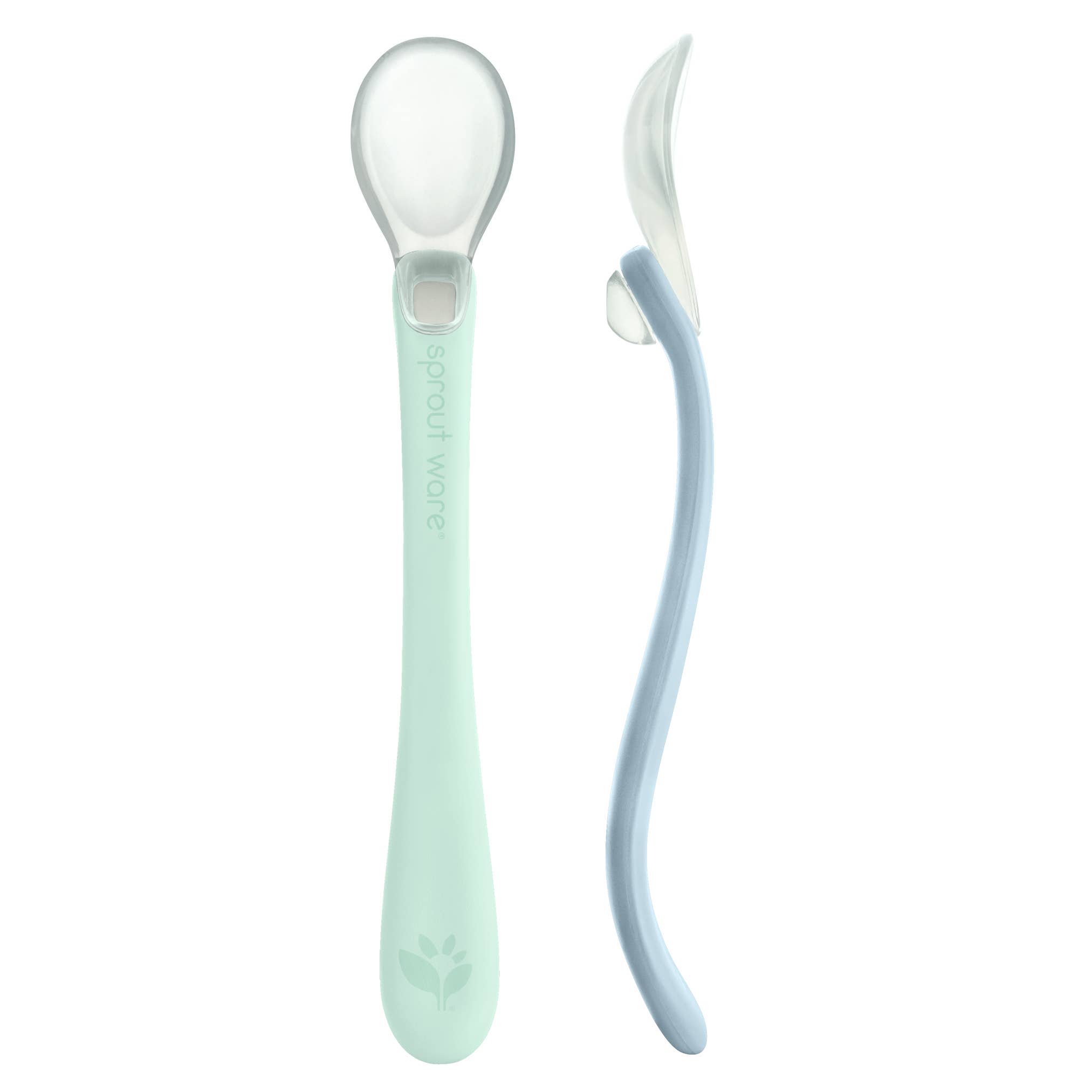 Silicone & Sprout Ware First Food Spoons: Light Sage/Light Grapefruit