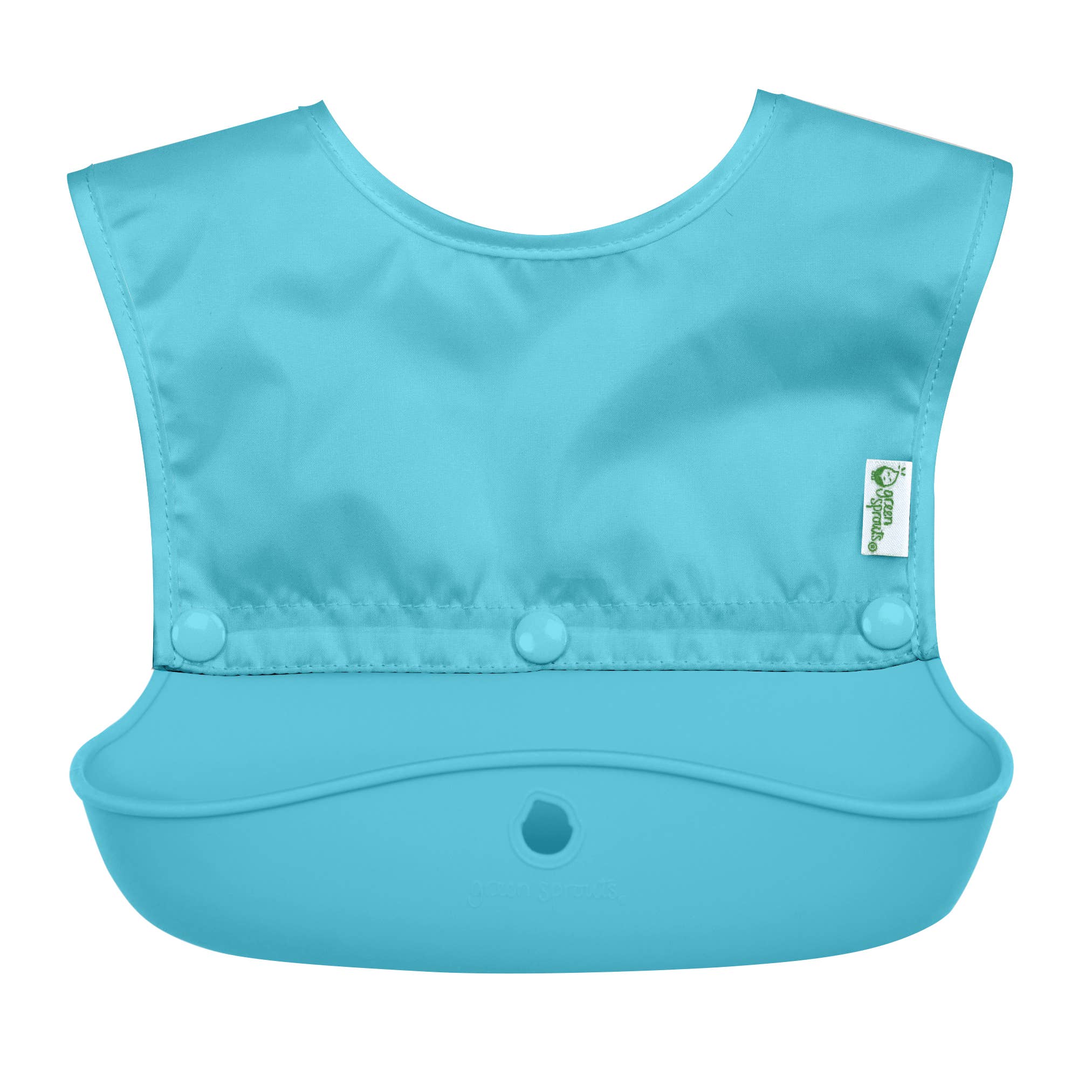 Snap & Go Silicone Food-catcher Bib: Aqua
