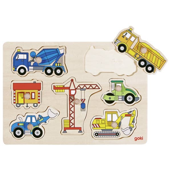 Lift out puzzle - building site vehicles