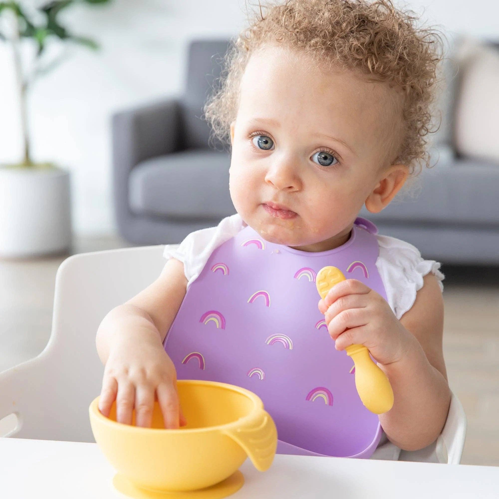 Silicone Bib: Rainbows