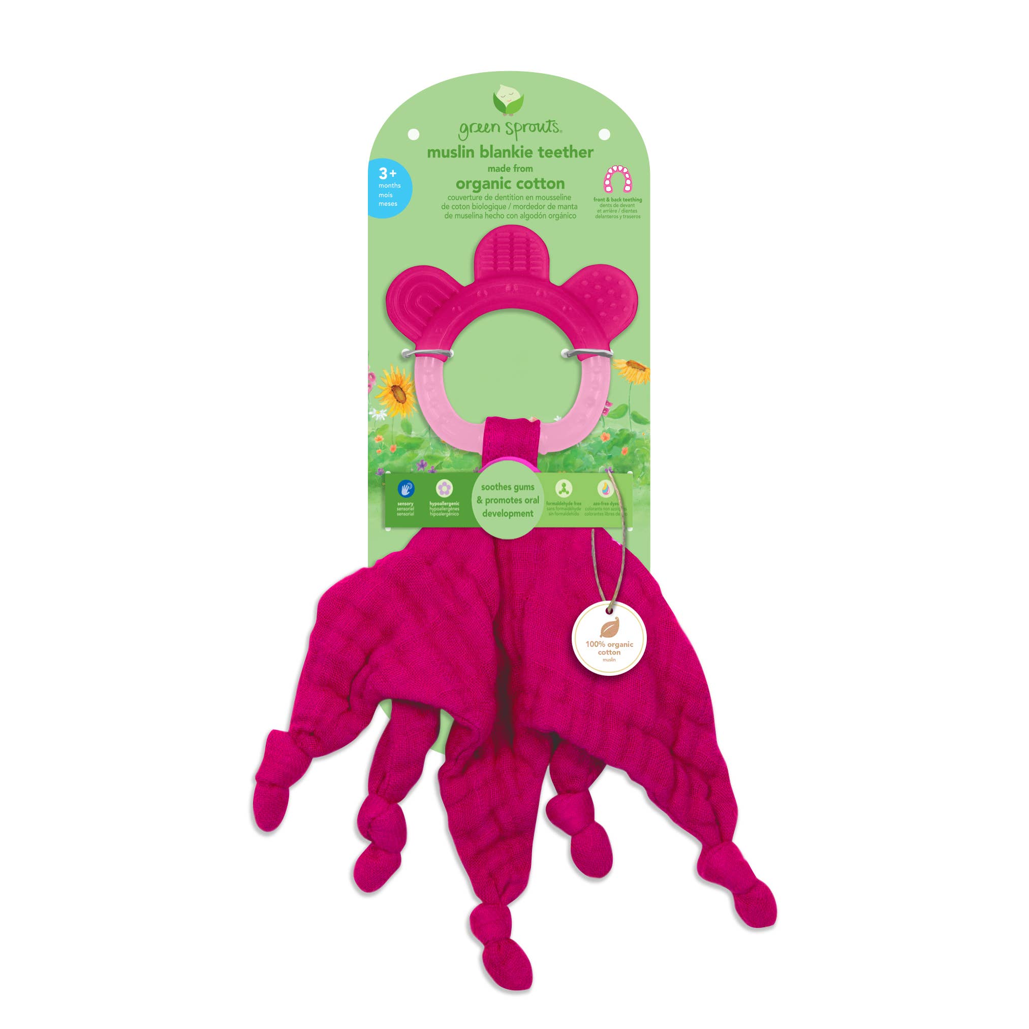 Muslin Blankie Teether: Aqua