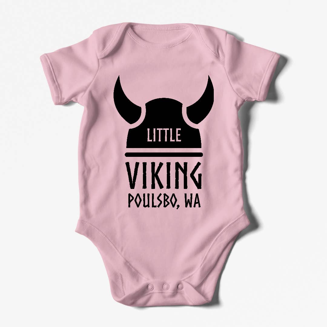 Poulsbo Little Viking Baby Bodysuit: Athletic Heather, 12 Month