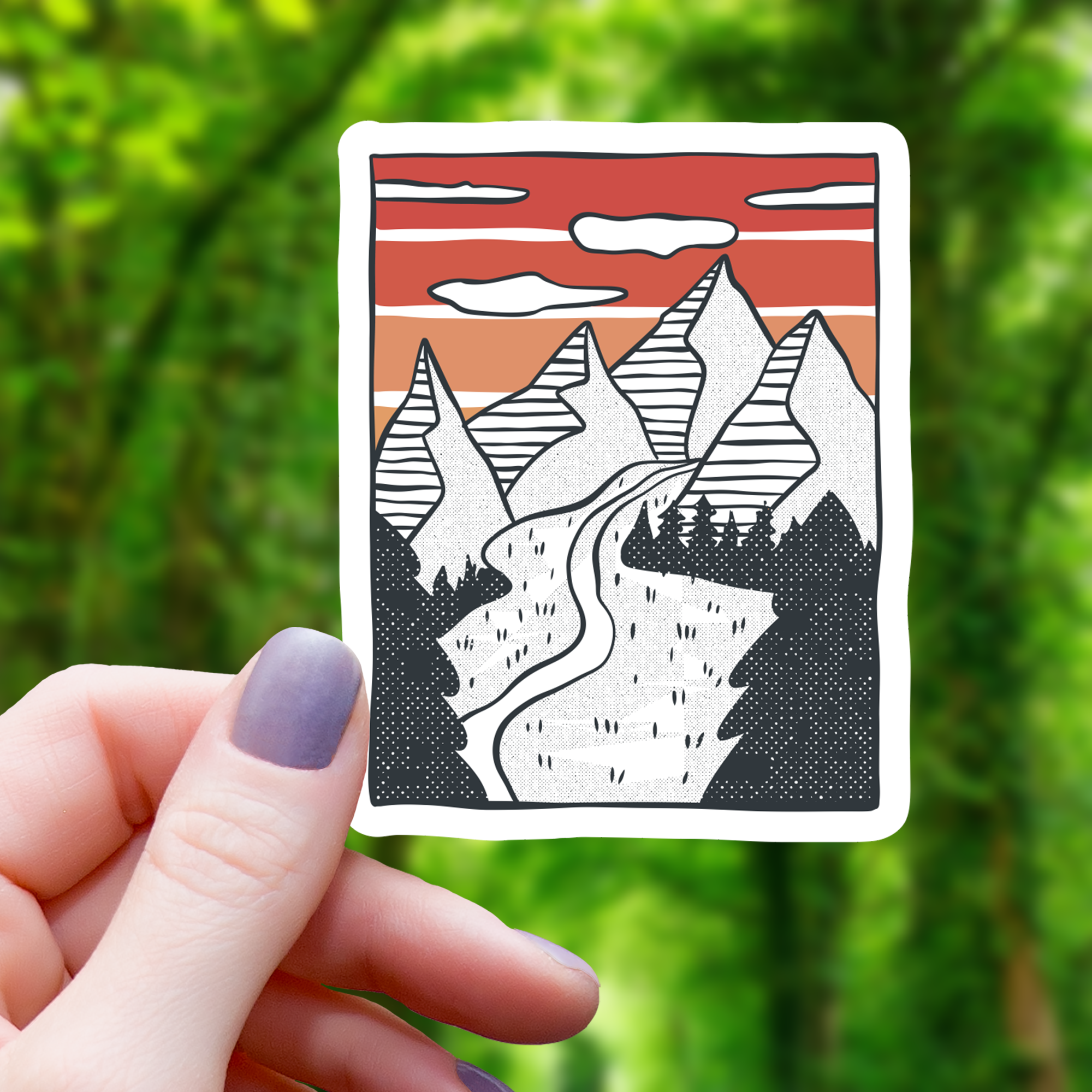 Sunset in the Valley Sticker - 3"