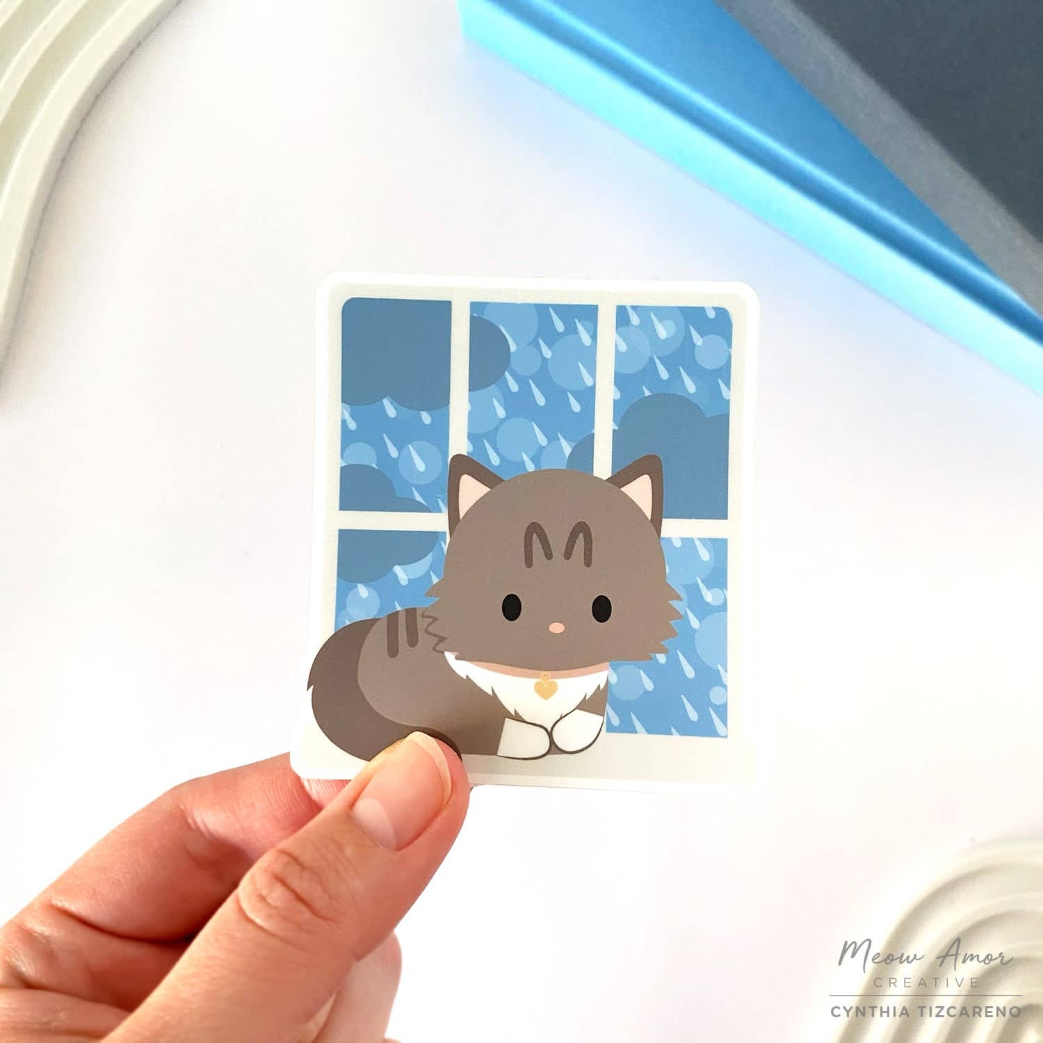 Rainy Day Window Vinyl Sticker