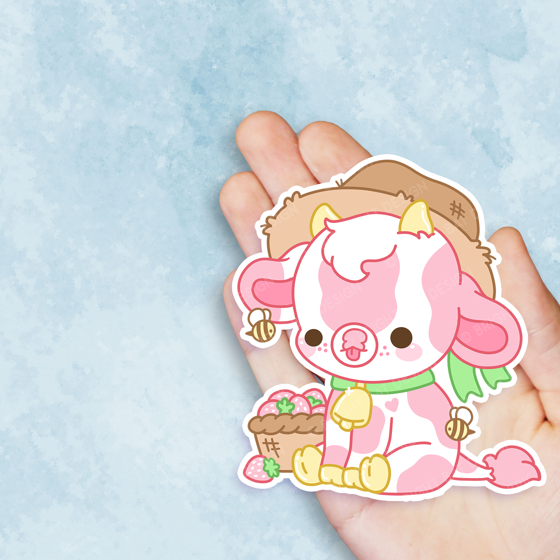 Shortcake the Strawberry Cow Vinyl Sticker
